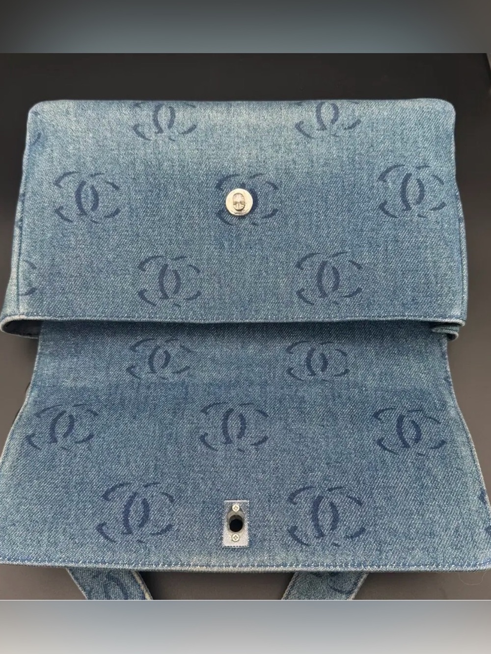 CHANEL Light Blue Denim Classic Flap Shoulder Bag - Picture 7 of 8